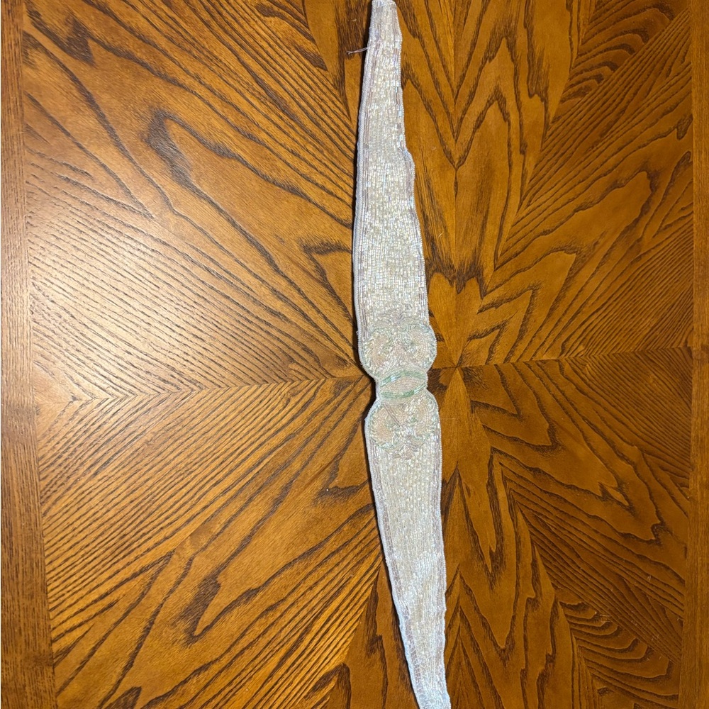 Christian Dior White and Silver waist sash